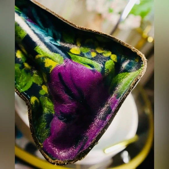 Patricia Nash Rosina Leather Satchel Deep Blue Nature w/ Blue Coral - Picture 9 of 10